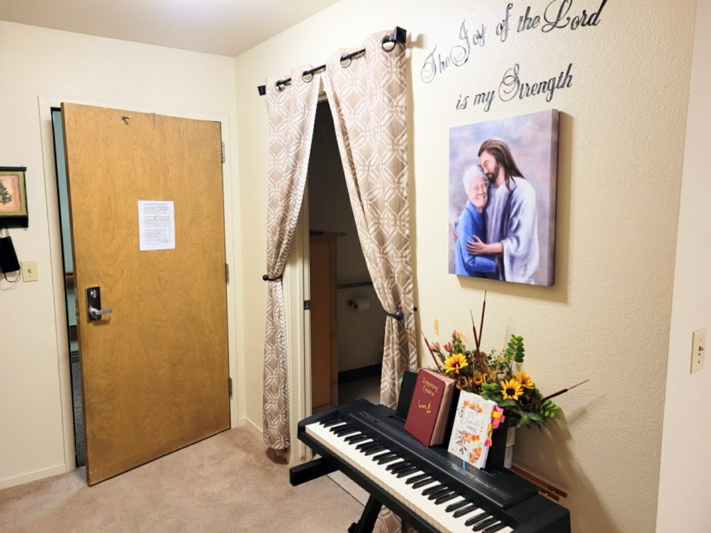 Picture of door of assisted living room.